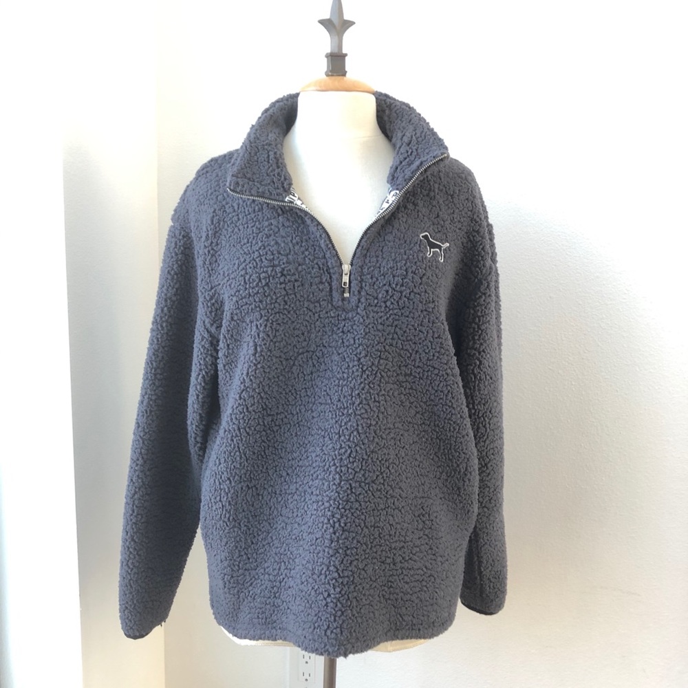 PINK fleece quarter zip jacket